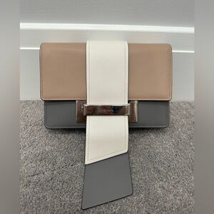 Grey, Beige and White Prada Crossbody Bag